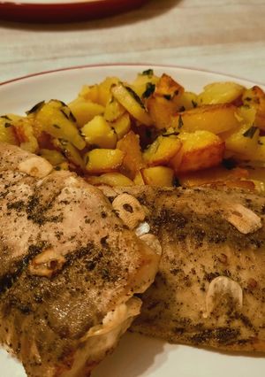 Fűszeres lazacszelet sütőben sütve recept fotója
