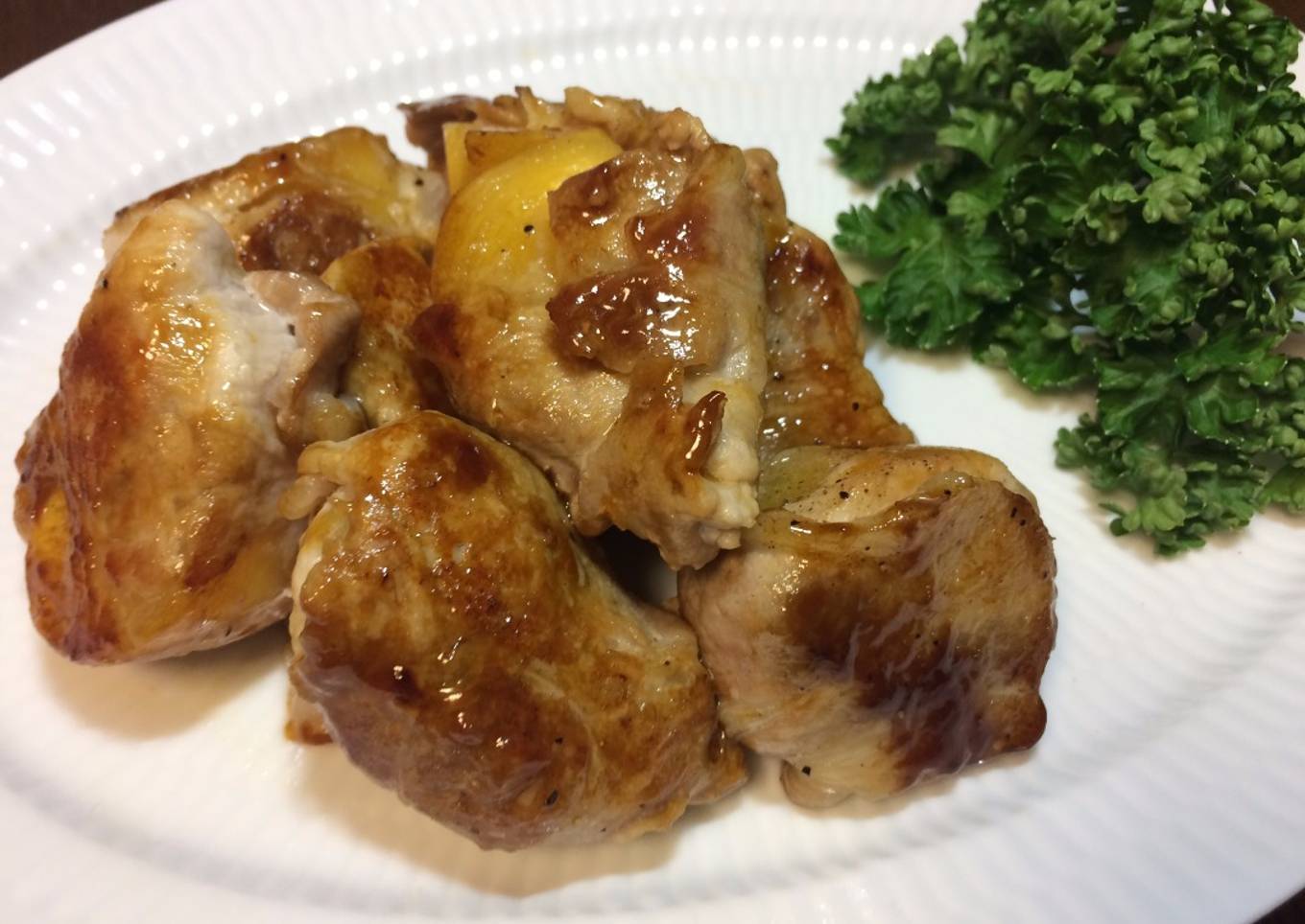 #7 Broiled Japanese persimmon and pork with oyster source