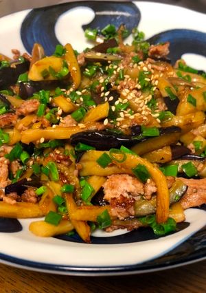 A picture of Eggplant Oyster sauce Fry.