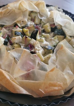 Une photo de Tarte courgette feta avec pâte filo