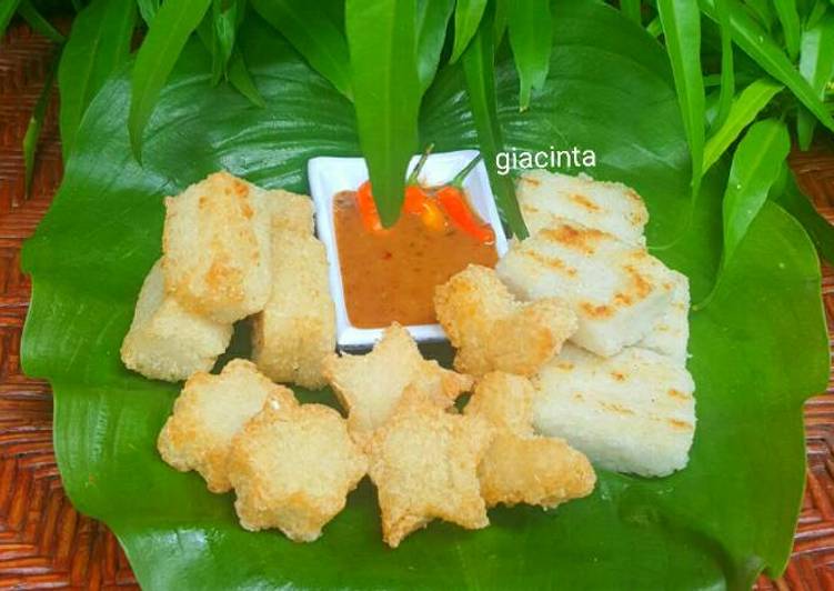 Resep Uli Nasi cocol bumbu pecel Anti Gagal