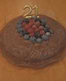 Bolo vegan de chocolate e framboesas (Aniversário da Joana)