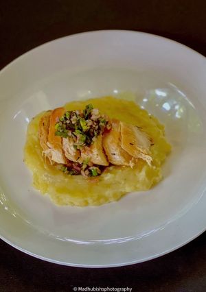 A picture of Chicken Steak with Chimichurri.