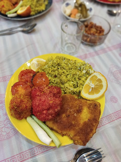 عکسی از دستور ماهی قزل الا سوخاری و. گل کلم سوخاری