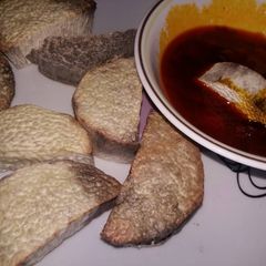 A picture of Roast Yam with Red Oil.
