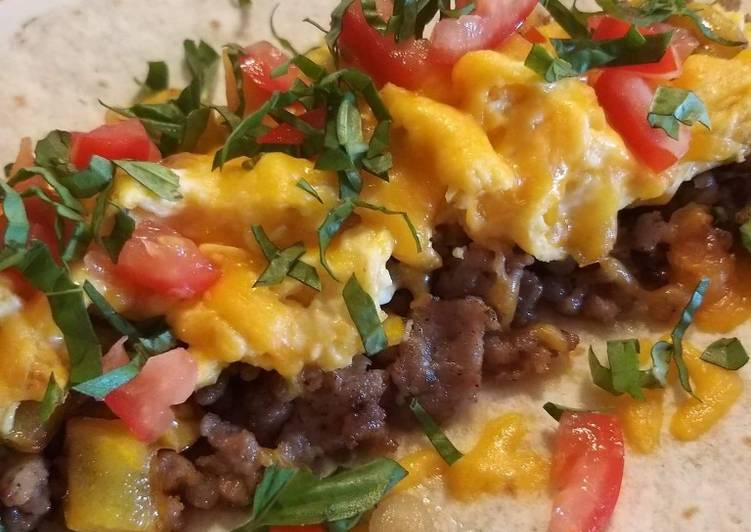 Recipe of Quick Breakfast wrap with Italian sausage