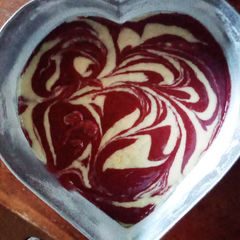 A picture of Red velvet swirl cake.