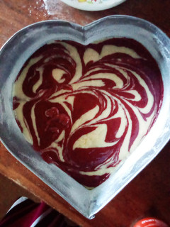 A picture of Red velvet swirl cake.