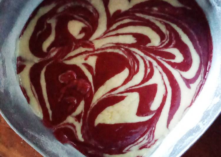 Steps to Prepare Quick Red velvet swirl cake
