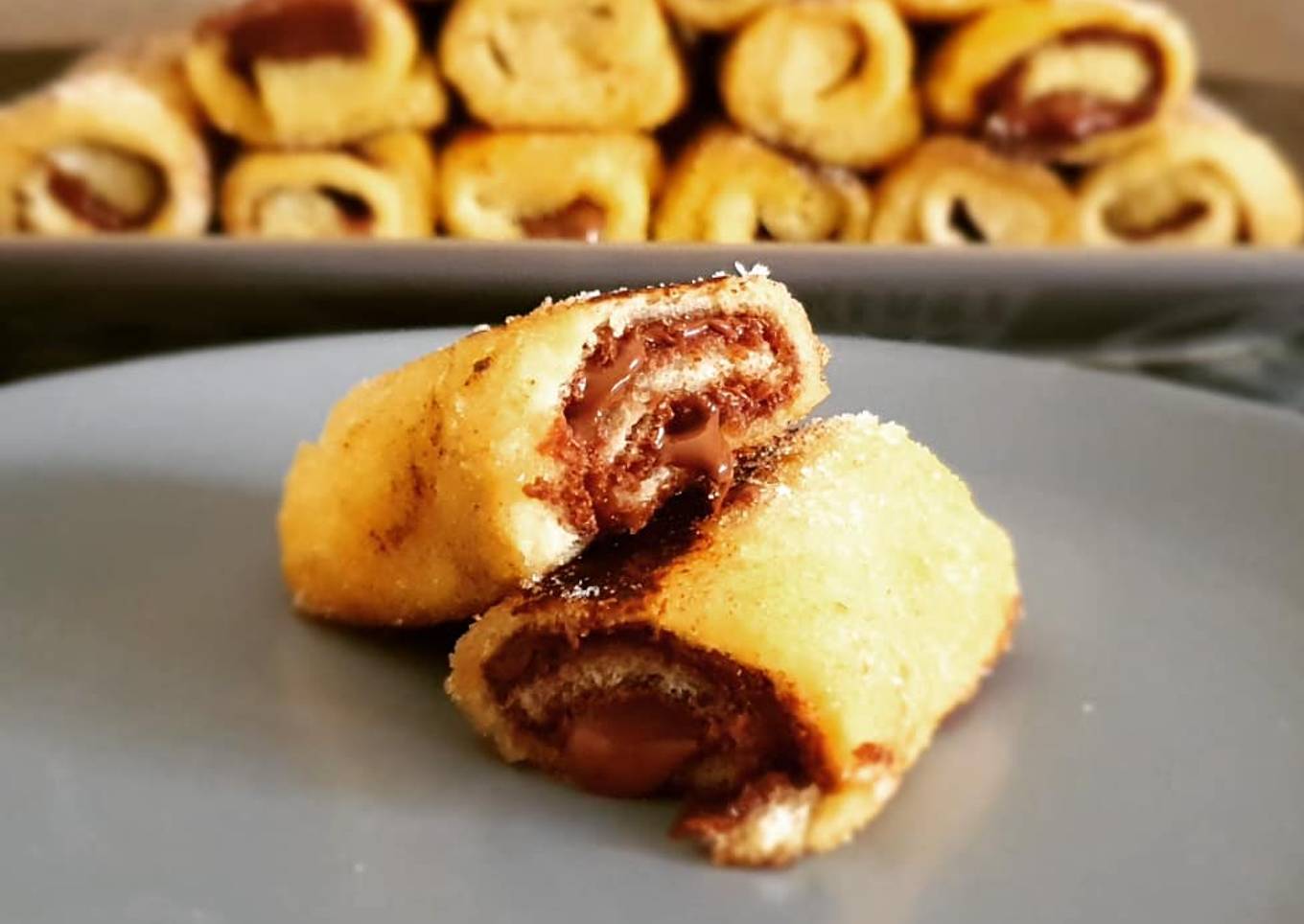 Roulés de pain de mie au nuttela façon pain perdu