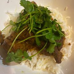 Lamb curry with red Thai curry paste A picture of Lamb curry with red Thai curry paste.