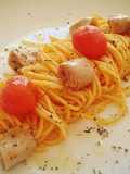 Espaguetis con chipirones en su aceite