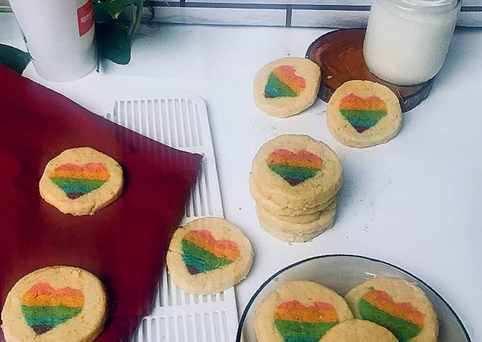 Resep Rainbow Heart Cookies Slice, Menggugah Selera