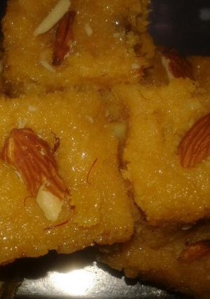 A picture of Navratri special coconut sweet.