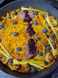 Paella de Magret de Pato con Arándanos