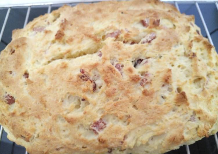 Recipe of Tasty Rustic bread with ricotta and speck