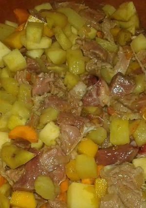 Una foto de Cazuela de vegetales y carne