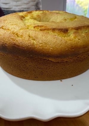 Una foto de Torta de naranja en la licuadora
