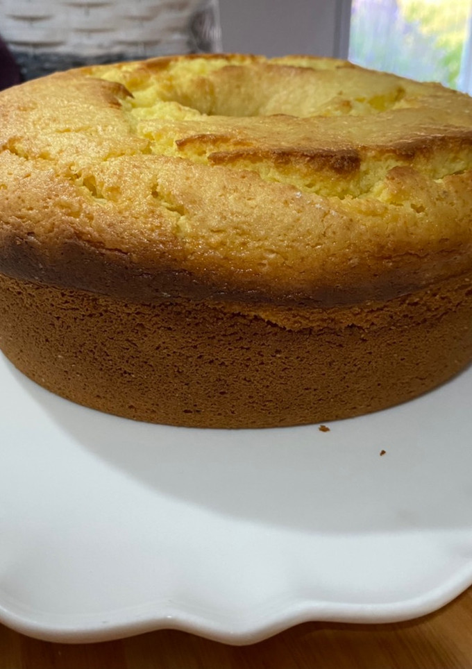 Una foto de Torta de naranja en la licuadora