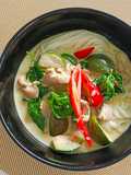 Thai Green Curry Chicken with Rice Noodles