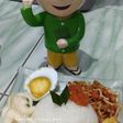 Nasi Uduk Magicom (orek tempe+telor asin+omlet mie+kerupuk)
