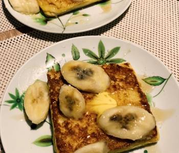 Easy Making Recipe Banana toast with honey and butter Restaurant Style