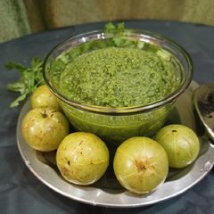 Amla and coriander chutney A picture of Amla and coriander chutney.