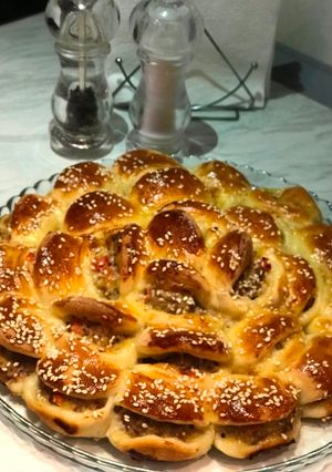 Фото Пирог 🥧 с мясом и сыром.