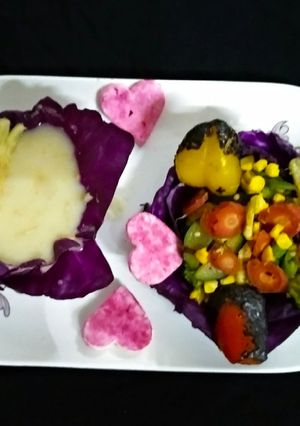 A picture of Mix Veg Sabzi with Coconut Pineapple Curry.