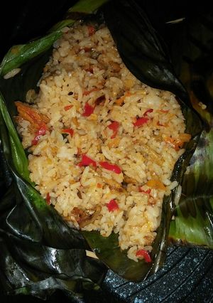 Foto resep Nasi Bakar teri mercon