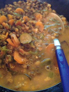 A picture of Ndengu, courgette and carrot stew.