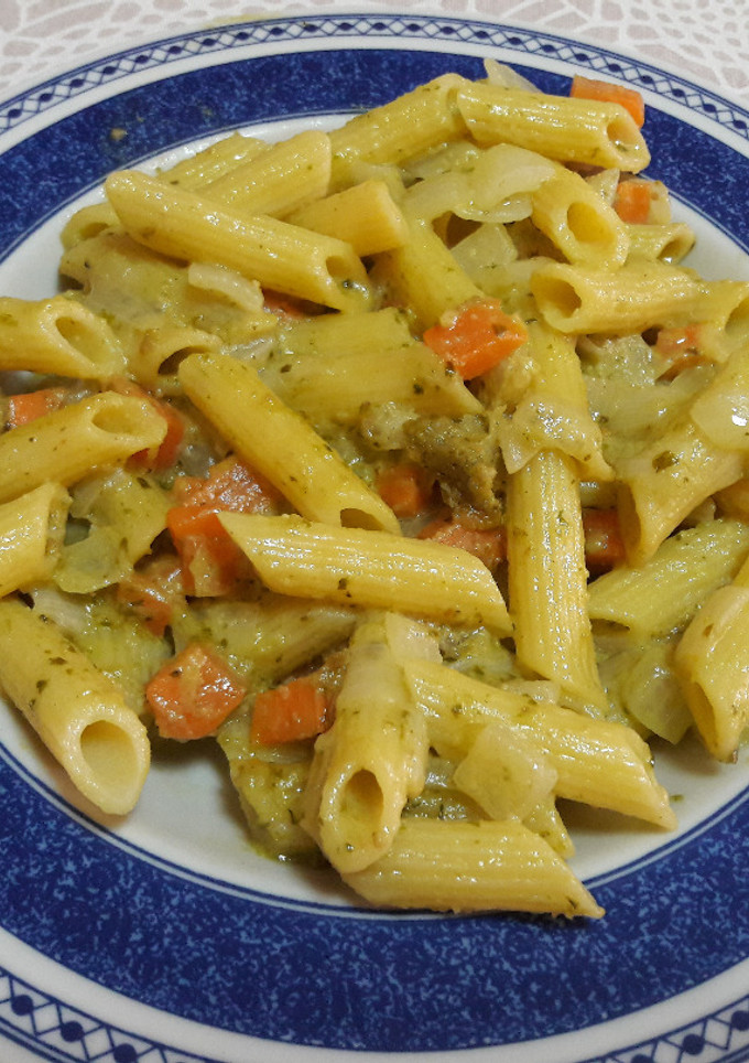 Una foto de Macarrones al pesto solidarios de comercio justo sin gluten y veganos♻️ 🍝