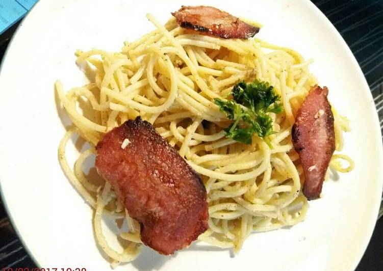 Cara Gampang Membuat Spaghetti with bacon yang Lezat Sekali