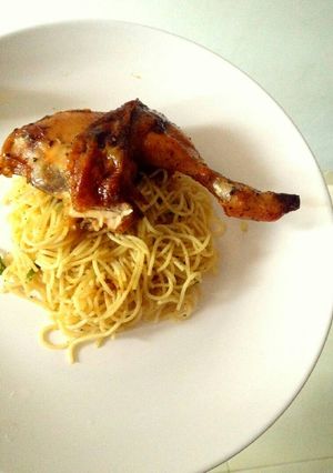 Foto resep Agli Olio with Chicken Rock
