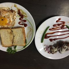 A picture of American crispy with half boiled.