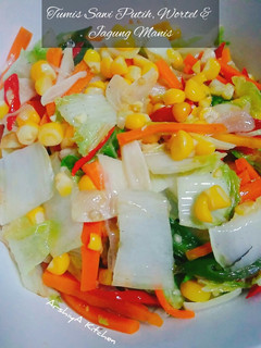 Foto resep Tumis Sawi Putih, Wortel dan Jagung Manis