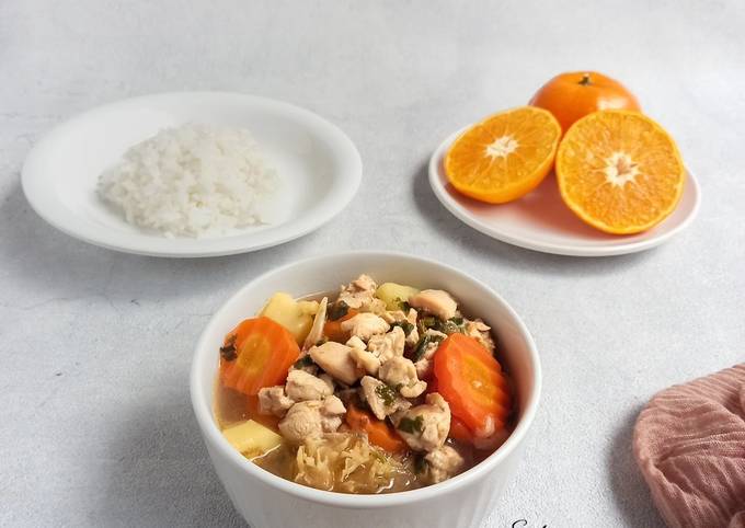 Sup Ayam Jamur Wortel Kentang (MPASI 1Y+ dan Menu Keluarga)