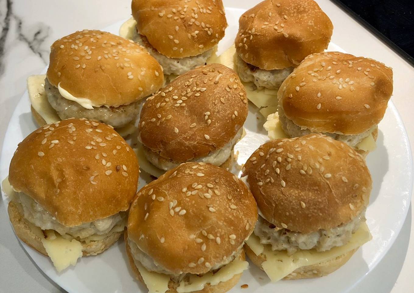 Mini hamburguesas de pollo