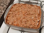 Una foto de crumble de pera