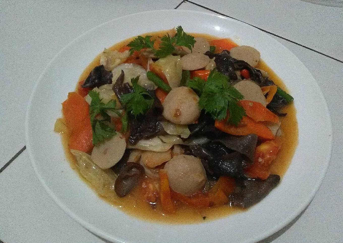 Capcay Jamur Kuping (simple) - resep kuliner nusantara
