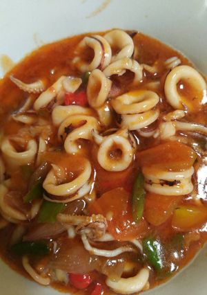 Foto resep Cumi asam manis pedas