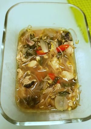 Foto resep Daun ginseng toge ikan tongkol