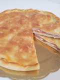 Stuffed Focaccia with Tomato, Mozzarella, and Speck