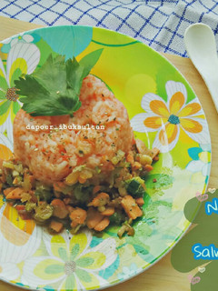 Foto resep Nasi tomat with salmon Teriyaki#Mpasi#1yO