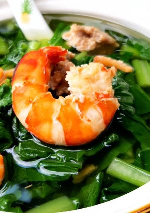 Hình của món Canh cải xanh tôm thịt.