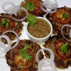 A picture of Peshawari chapli kabab.