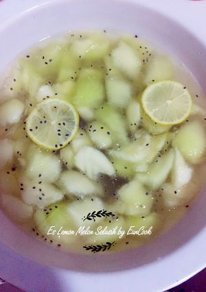 Foto resep Es Lemon Melon Selasih