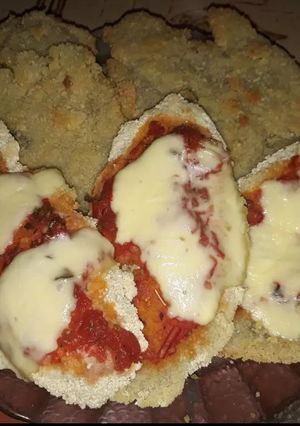 Una foto de Milanesa de Berenjenas frita y al horno