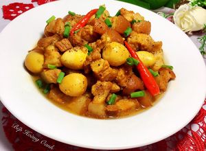 Hình của món Thịt Ba Rọi Kho Trứng Cút.