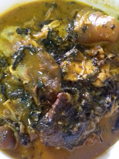 A picture of Bitterleaf soup.